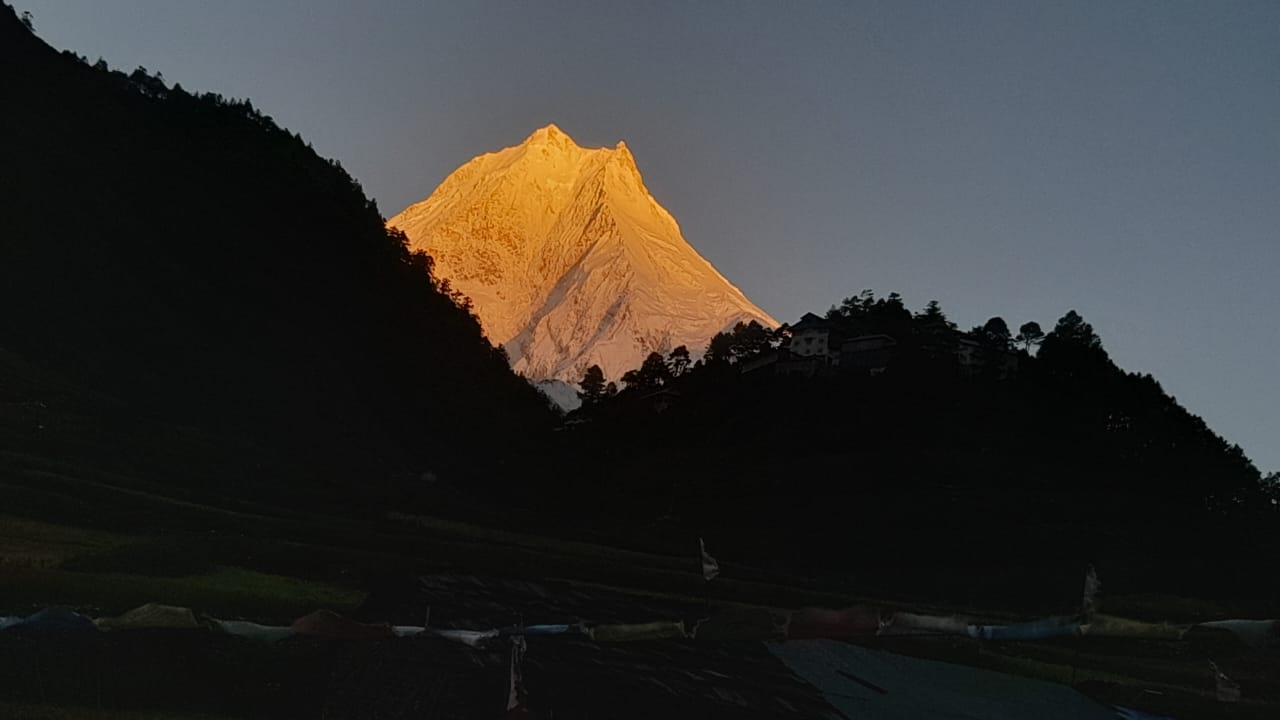 Manaslu Mountain Sunset